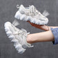 Sports Shoes Women Spring All-match Thick-soled Breathable Casual Shoes Mesh Sports Shoes Comfortable and Light