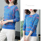 Plus Size Women Woollen  Sweater Printed  Knitted Pullover Sweaters O-Neck Loose Warm Jumper Outwear