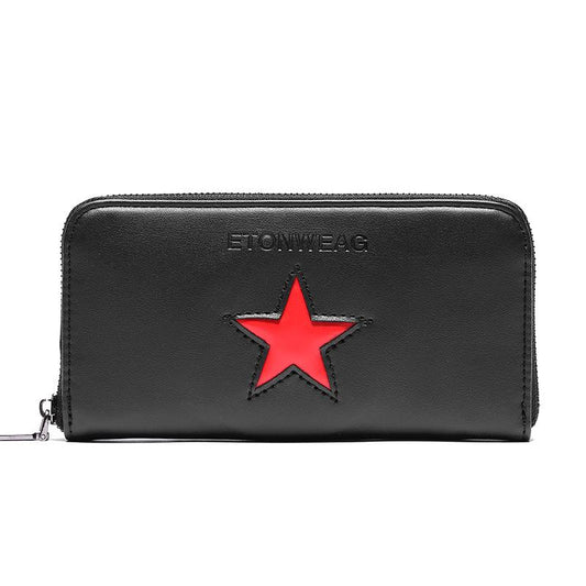 Long Wallet Men Women Anti-theft Leather Pentagram Mobile Phone Card Package Clutch Coin Bag