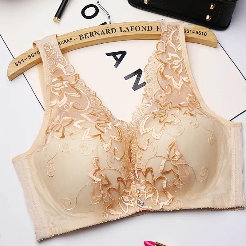 Women Beautiful Back Large Size Bra Without Steel Ring Thin Sexy Full Cup Vest Style Gather Breathable Fashion Bra
