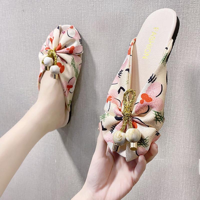 Niche Design Sense Fish Mouth Sandals and Slippers Female Outer Wear Summer Fairy Style Half-baotou Lazy Slippers