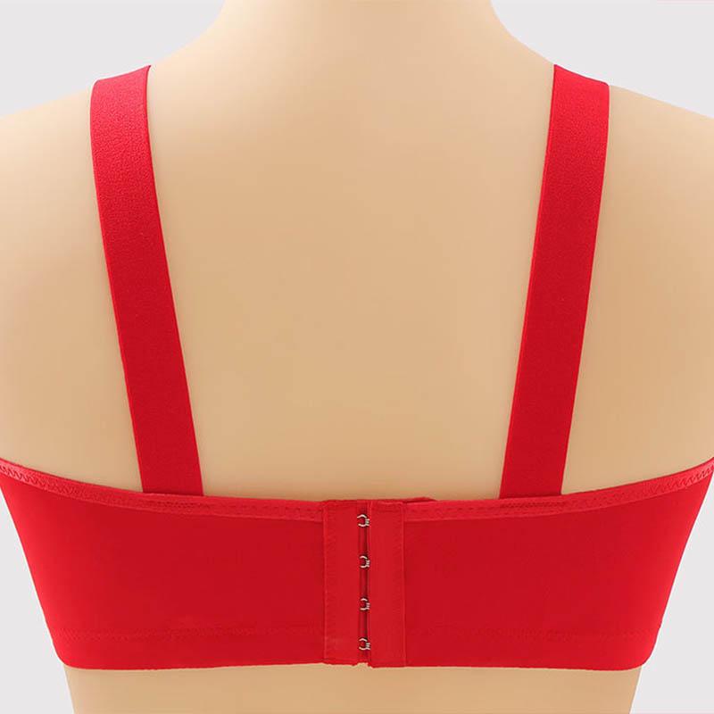 Ladies Thin No Steel Ring Comfortable Gathering Adjustable Large Size Bra Anti-sagging Moderate Support Anti-glare Breathable Soft Sexy Lace Bra
