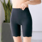 Ice silk high waist tummy pants ruffled edge to increase no trace without curling
