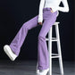 Purple Jeans Female Spring Autumn Straight Wide Leg Pants Petter Pants Female High Waist Vertical Trousers Micrarapist Female