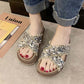 Sandals and Slippers Women's Summer Wear Korean Version of Flat-bottom Non-slip Cross Sequins Sponge Cake Thick-bottom Beach