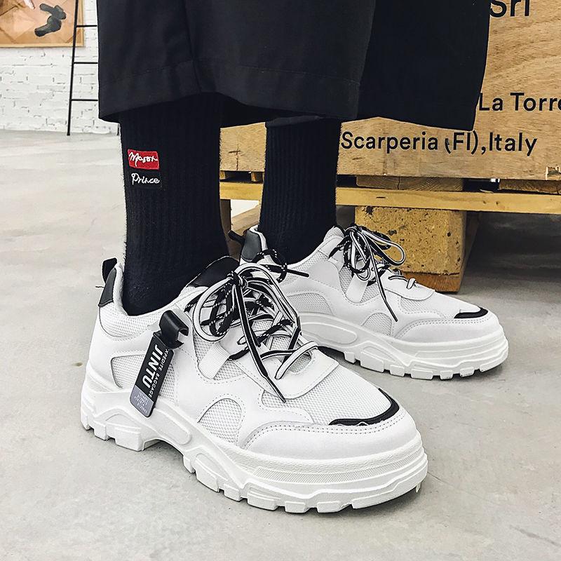 Fashion Daddy Shoes Men Height Increasing Breathable Shoes Casual Thick Sneakers for Male 39-44