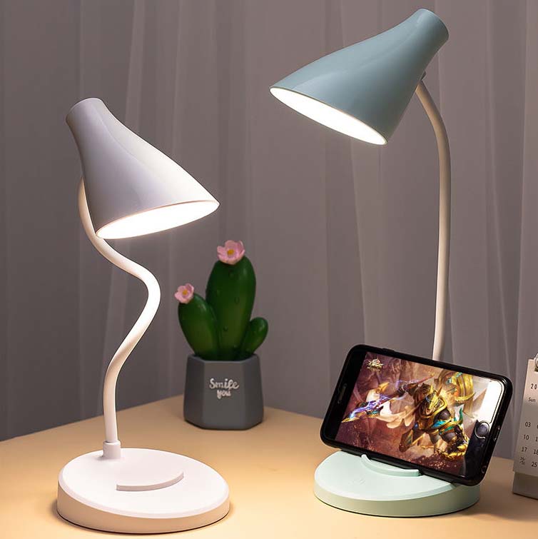 LED Desk Lamp Eye Protection Learning USB Charging Plug-in Dual-purpose Bedroom Bedside Lamp