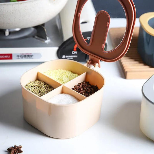 3 Colors  Spice Seasoning Storage Box Container Sugar Container with 3 Serving Spoons