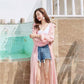 Hooded Chiffon Cardigan Women's Sun Protection Clothing Sun-Dress Plus Size Shawl Loose Outer Thin Coat Beach