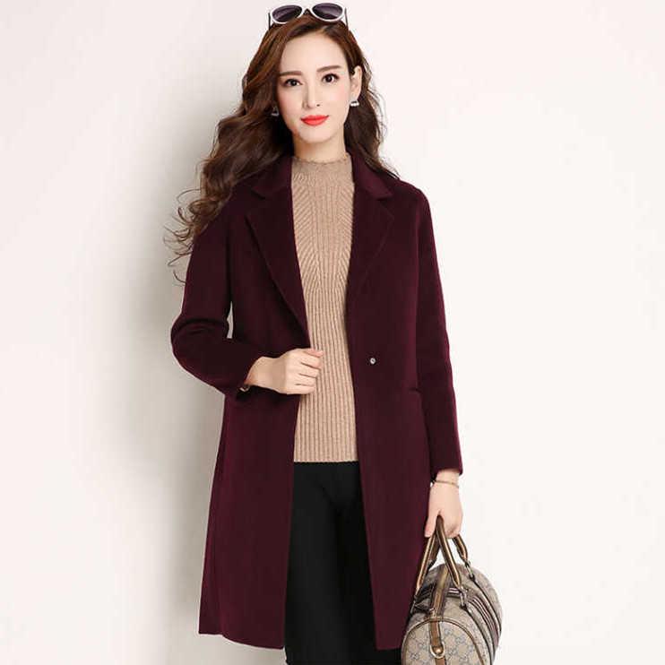 Winter Wool Coat Women Casaco Feminino Ladies Autumn Jacket Slim Long Woolen Coats Women Overcoat