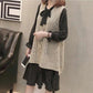 Fashion Casual Dark Vest Loose Sleeveless Spring and Autumn Sweater Mid-length Knitted Waistcoat