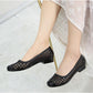 Sandals Ladies Hollow Soft Sole Casual Wear Hole Shoes Shallow Mouth Work Non-slip Beach Slope Heel Sandals and Slippers