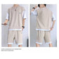 Summer Youth Large Size Leisure Sports Loose Five-point Shorts Suit Male Fake Two-piece Student Short-sleeved Two-piece Suit