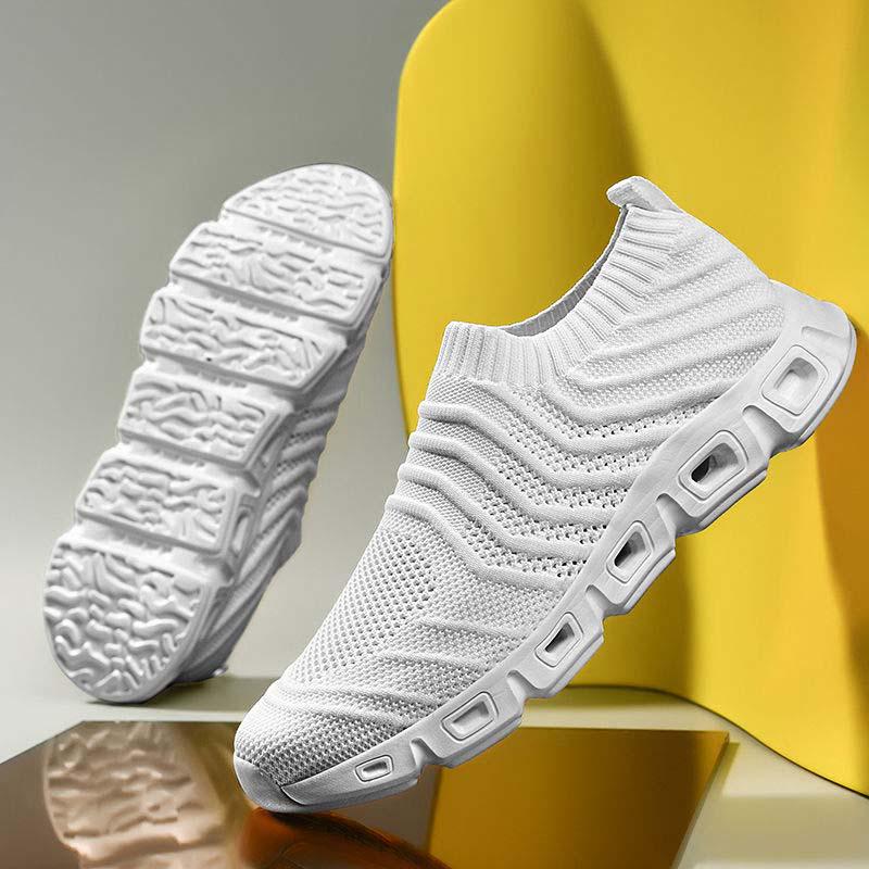 Plus Size 39-48 Summer Men Knitting Sneakers Comfortable Running Basketball Shoes Students Breathable Shockproof Non-slip Shoes