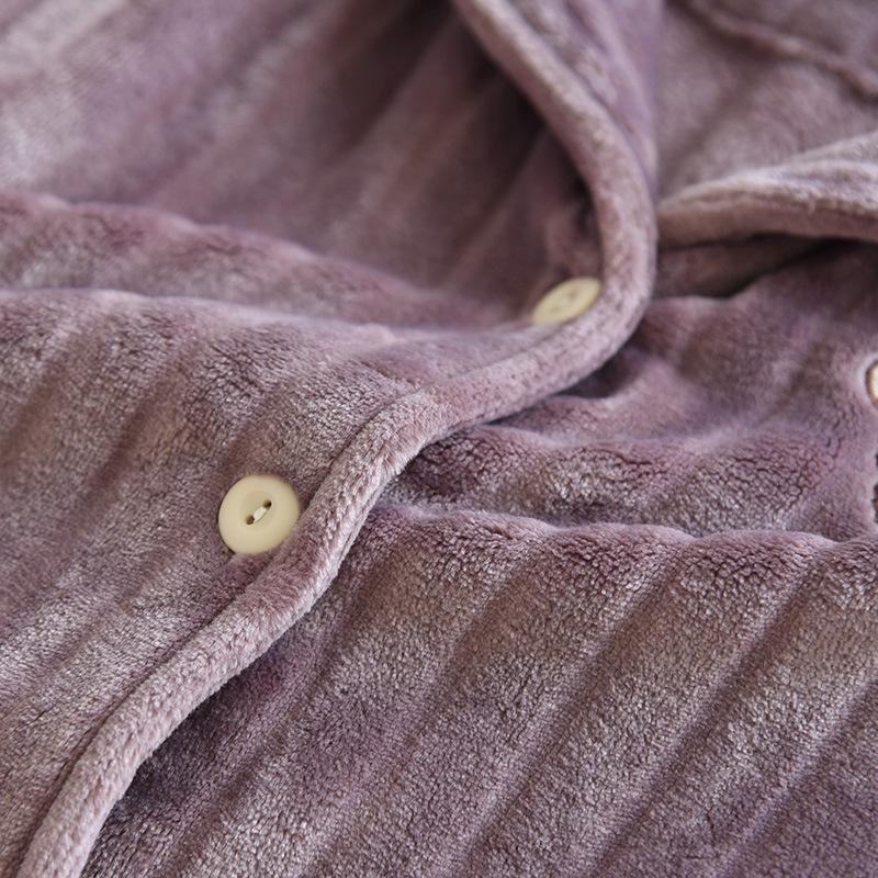 Winter Pajamas Suit Thick Velvet Flannel Sleepwear Set Women Warm Home Wear Coral Fleece Long Sleeve Tops Pants Sleep Shirt Casual Loose Nightwear