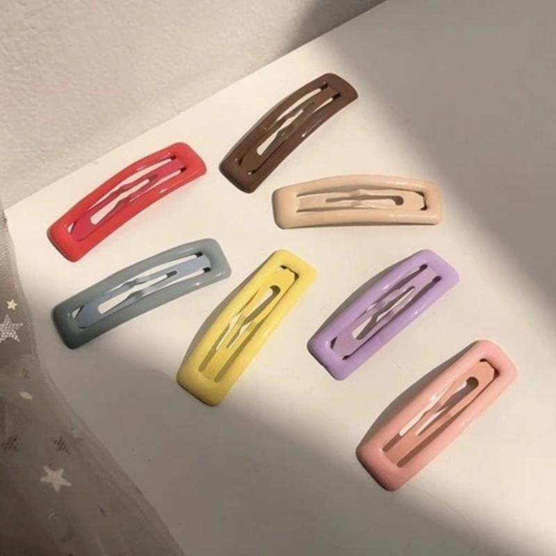7PCS Cute and Sweet Bangs Clip Side Clip Candy Color Square Hairpin BB Clip Hairpin Hair Accessories Shiny Hairpin for Girl