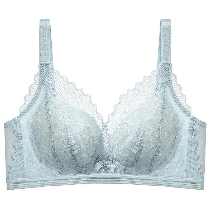 Large Size Sexy Lace No Steel Ring Ultra-gathering Anti-sagging Upper Support Adjustable Women's Underwear Bra