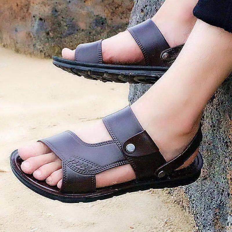 Dual-purpose Men's Sandals Summer Casual Comfortable Sandals Massage Sandals Waterproof Slippers Outdoor and Home Flip Flops