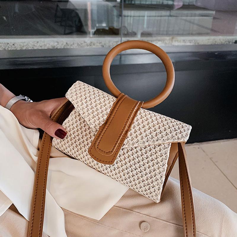 Mini Bag Women Casual Woven Shoulder Bag Handbags Small Capacity Vintage Wristlet Crossbaby Bag
