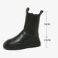 Women Boots Winter Shoes Black White Fur Boots Leather Snow Boots Plush Warm Ankle Booties Platform Chunky Boots