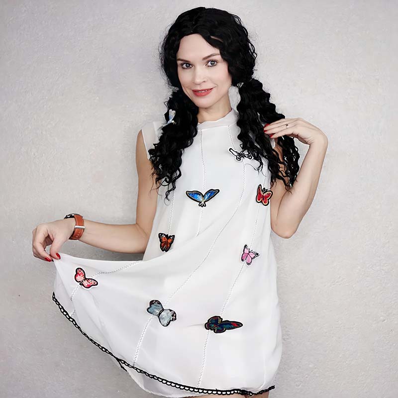Women's Summer Dress Fashion Loose Korean Sleeveless Three-dimensional Butterfly Sun Dress