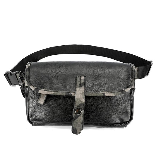 Retro Waist Bag Men Color Matching Mobile Phone Bag Outdoor Leisure Sports Riding Shoulder Bag