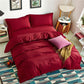Pure Green Four-piece Fruit Green Bed Sheet Duvet Cover Simple Plain Five-element Color Bedding