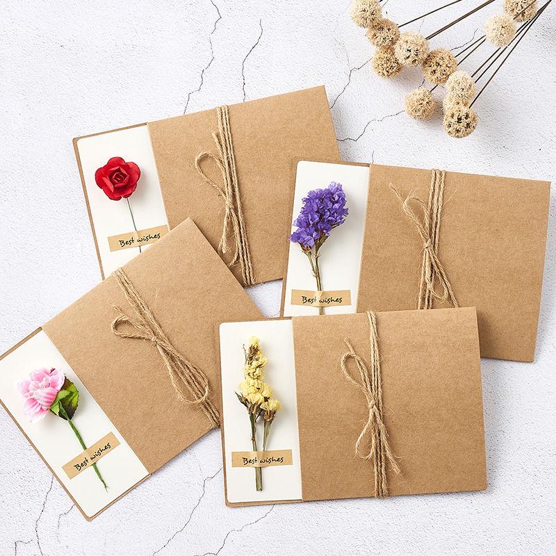 10 Mother's Day Cards Creative Handmade Activities Small Cards Thank You Message Cards Birthday Wishes Dried Flower Cards