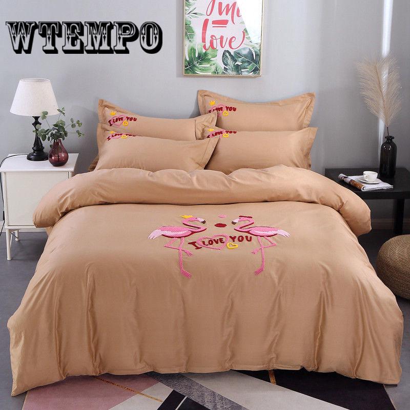 Comfortable Nude Sleeping Bedroom Bedding Set Summer Ice Silk Bed Four Sets of European Silk