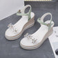 Women's Sandals Super High-heeled Wedge with Open Toe Flower Platform Sandals Waterproof Platform All-match Buckle Women's Shoes