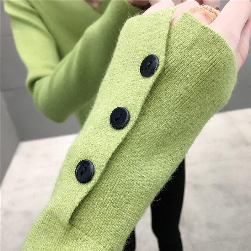 Fall/winter Pullover Turtleneck Sweater Stretch Slim Fit All-match Knit Bottoming Shirt Top Women