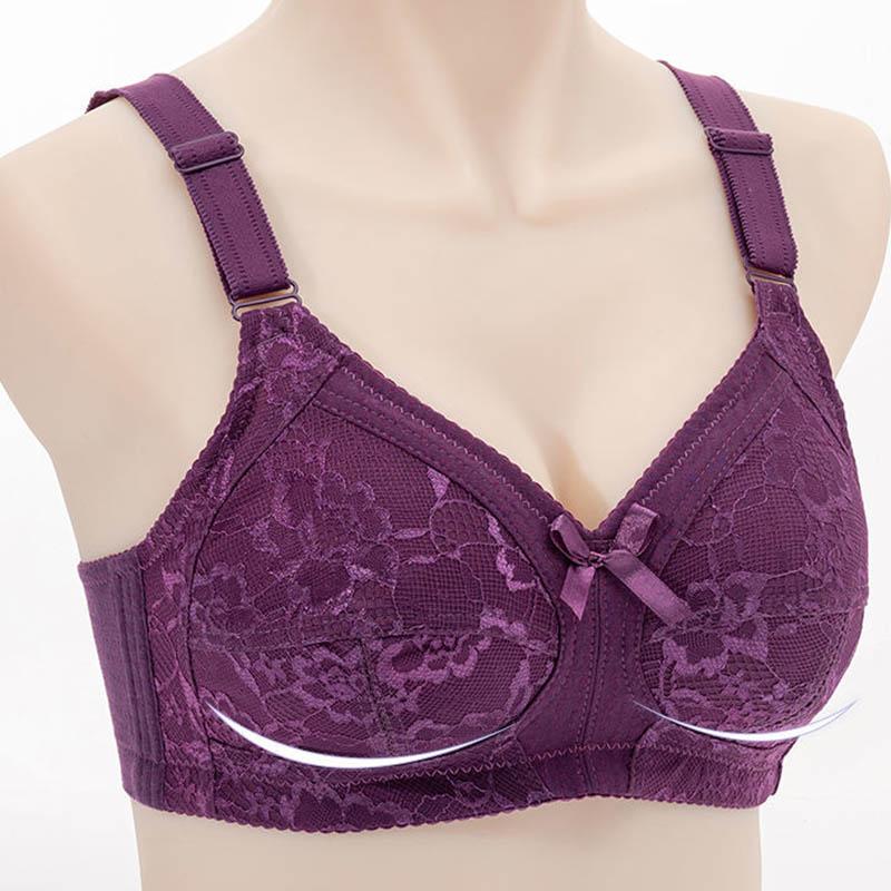 Ladies Bra Ultra-thin No Sponge Large Size Adjustment Type No Steel Ring To Collect Auxiliary Breasts Gather Breathable Bra