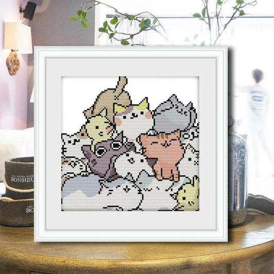 Cat Diamond Painting Full Diamond Cross Stitch Living Room Dining Room Small Painting Bedroom Cartoon Diamond Embroidery