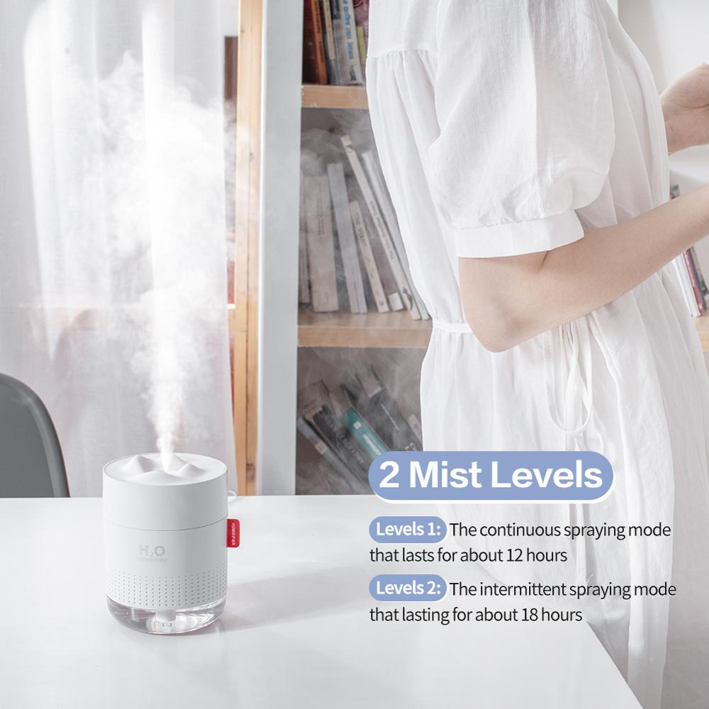 Snow Mountain Humidifier Continuous Spray Modes Desk Humidifiers Intermittent Spray Modes 500ml Night Light Function