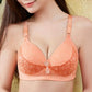 Large Size Unwired Sexy Lace Embroidered Push Up Bra Adjustable Women's Breathable Shaping Bra