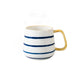 Ceramic Mug with Lid Spoon Japanese Hand-painted Drinking Cup Male and Female Student Handle Coffee Breakfast Milk Cup