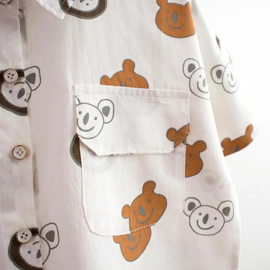 Boy's Short-sleeved Shirt Summer Children's Western Style Cartoon Shirt Baby Children's Clothing Children's Summer Shirt