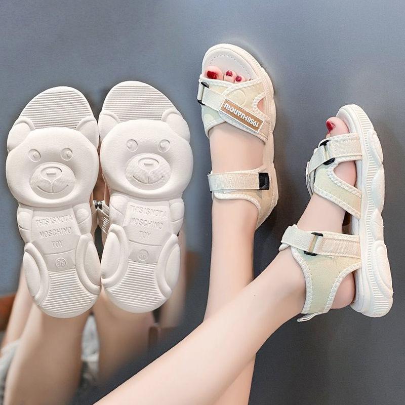 Sports Sandals Women's Summer Fashion Wear Student Korean Version  The Thick-soled Sponge Cake Bear Daddy Shoes