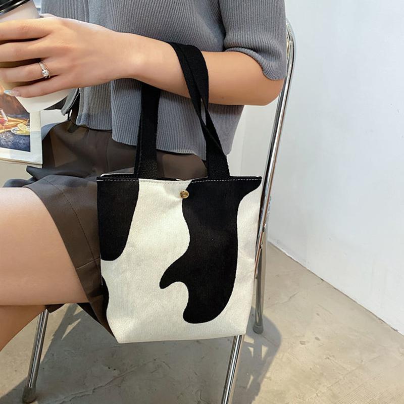 Spring and Summer All-match Leopard Zebra Student Outing Canvas Bag Tote Bag Mobile Phone Cloth Bag Handbag Female