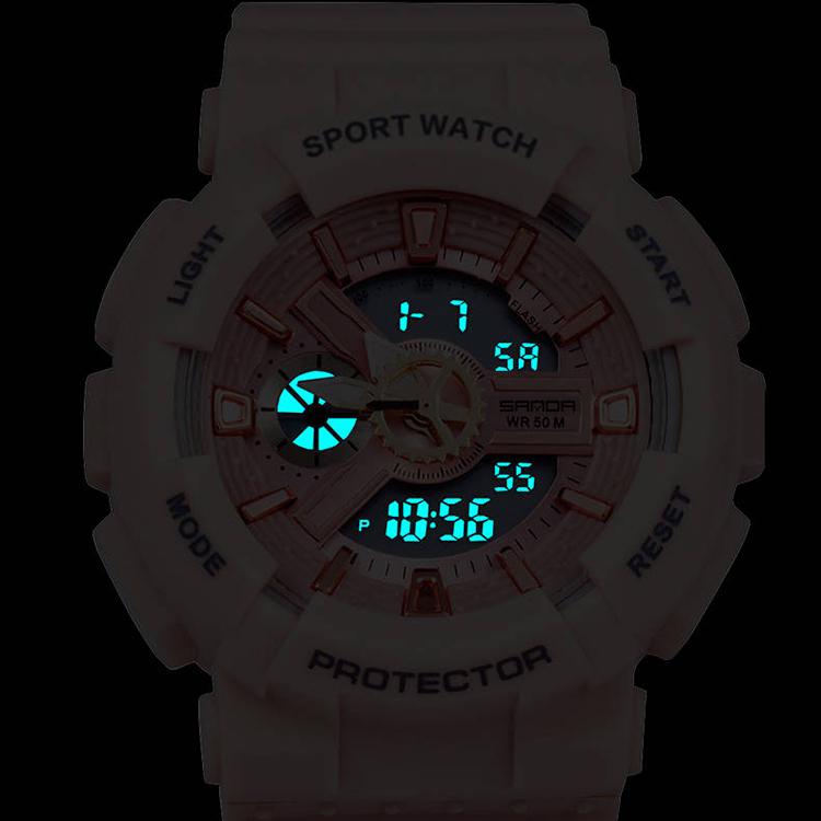 Student Sports Watch Silicone Strap Luminous Waterproof LED Digital Alarm Clock Outdoor Women Watch