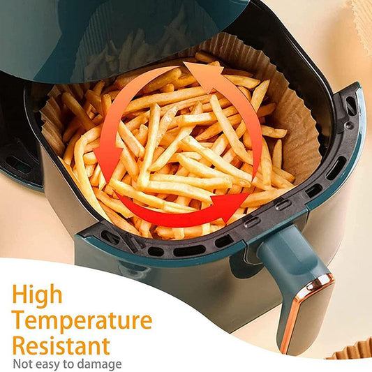Air Fryer Disposable Paper Liner, Air Fryer Liners, Natural Parchment Paper Non-Stick Air Fryer Liners Cooking Paper(free Oil Brush)
