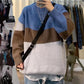 Autumn and Winter Round Neck Men's Sweater Student Loose Color Matching Jacket Long-sleeved Striped Bottoming Shirt