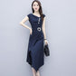 Dress Female Light Mature Wind Waist Was Thin Temperament Dress French Long Skirt Ladies Waist Dress Elegant Temperament Long Skirt