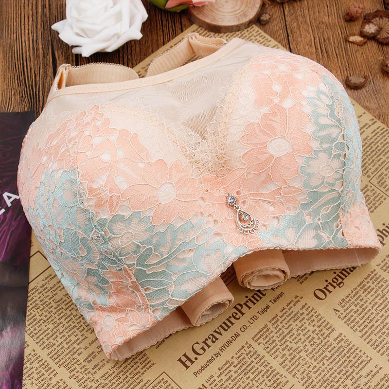 Ladies Thin Adjustable Large Size Push Up Bra Sexy Lace Side Adjustable Breathable Comfort Bra