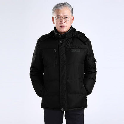 Elderly Down Jacket Men Middle-aged and Elderly Men Thick Down Jacket Duck Down Loose Coat