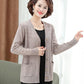 Spring and Autumn Short Knitted Tops Pure Color Casual Tops Simple Middle-aged Ladies Jackets