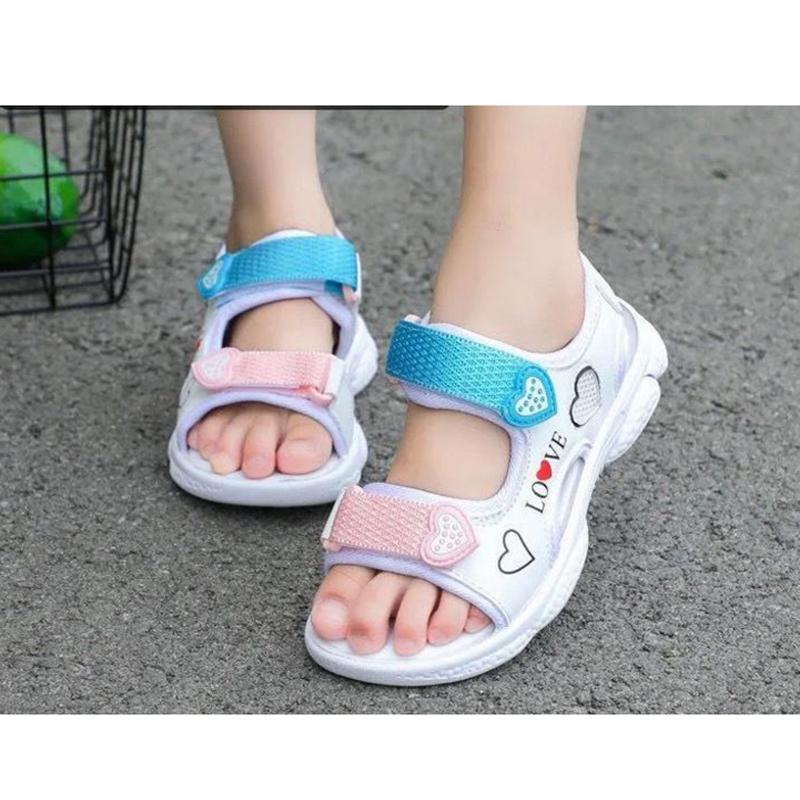 Girls' Sandals  Summer Big Children's Fashion Princesses Little Girls Soft Bottom Non-slip, Open Toe Lightweight  Breathable Children's Beach Sandals