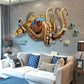 Deep sea octopus 3D stereo wall stickers bedroom living room study background decoration