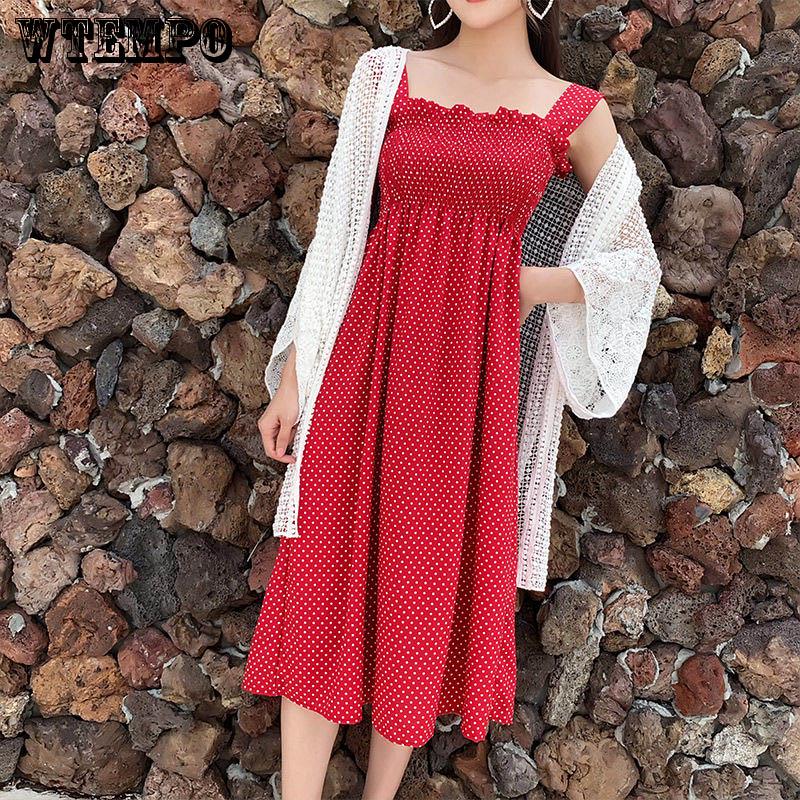 Women's dress with suspenders Temperament Chiffon Dress