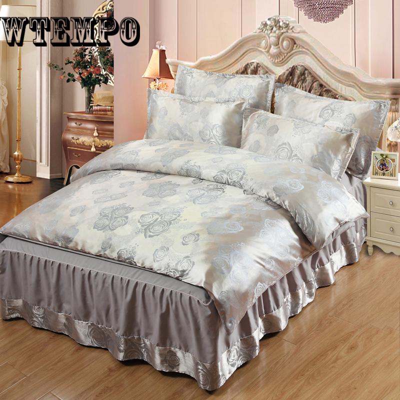 Luxury Bedding Set queen king bed set Bedclothes satin jacquard Bedding Sets duvet cover